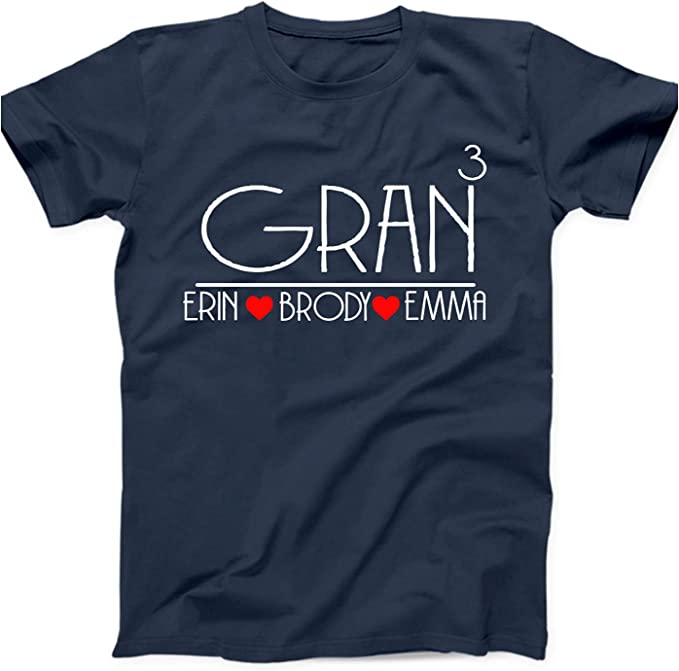 Personalized Gran of Number Grandkids Name T Shirt, Custom Gran Number Change Tee Shirt, for Dad, Grandpa, Husband from Son, Daughter, Grandkids, Wife, Birthday Gift