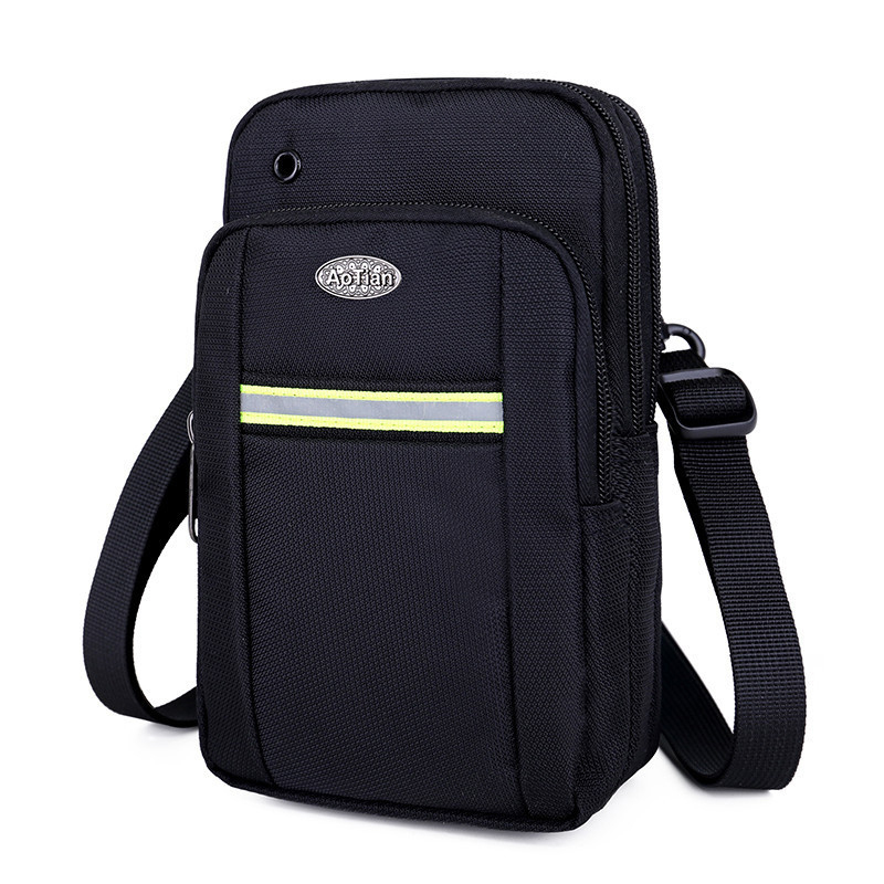 Hot Sale Women Nylon Sling Bag 5.5 Inch Phone Bag Crossbody Bag – (Color: Black)