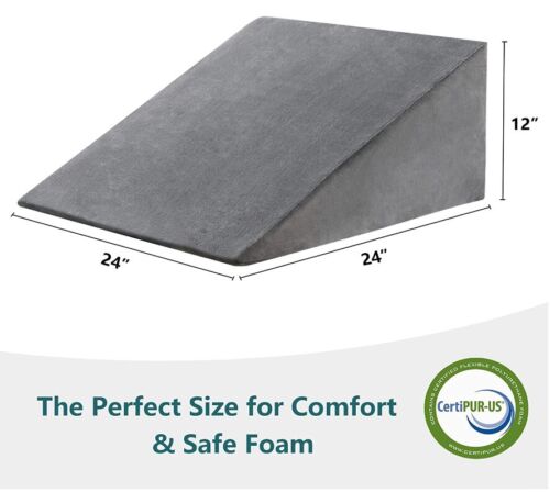 Bed Wedge Pillow,Memory Foam Wedge Pillows for Sleeping, Reading, Supporting Legs