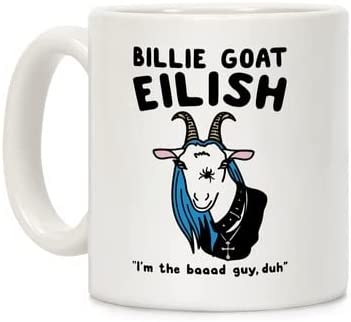BILLIE GOAT EILISH PARODY WHITE PRINT Coffee Mug