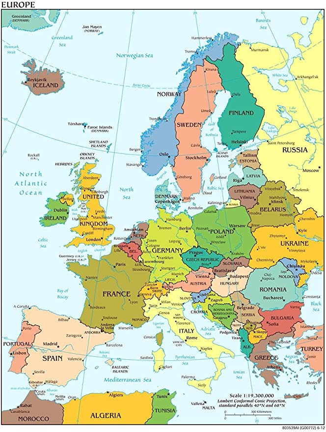 Gifts Delight Laminated 24×31 Poster: Political Map – Map of Europe 2012 Thefreebiedepot