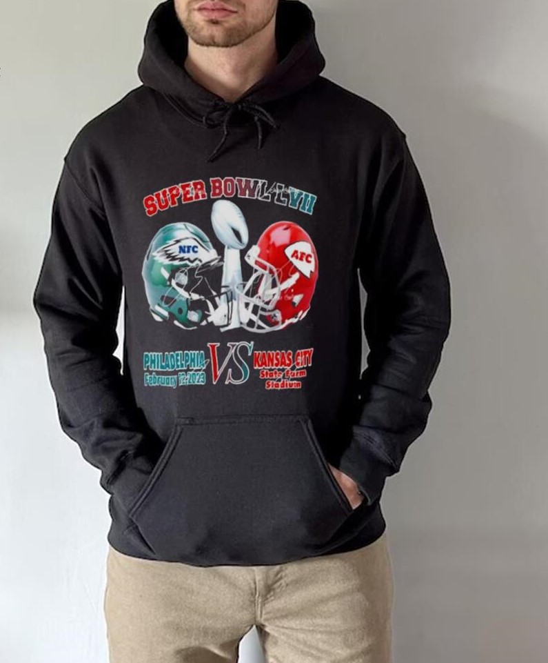 Philly Eagles KC Chiefs Super bowl LVII Hoodie, Philadelphia Eagles 2023 T-Shirt, Sweatshirt, Long Sleeve