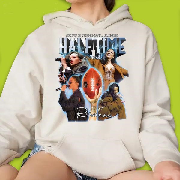 Halftime Rihanna 2023 Super Bowl LVII T-Shirt, NFL American Football Sweatshirt, Long Sleeve, Hoodie For Men’s Women