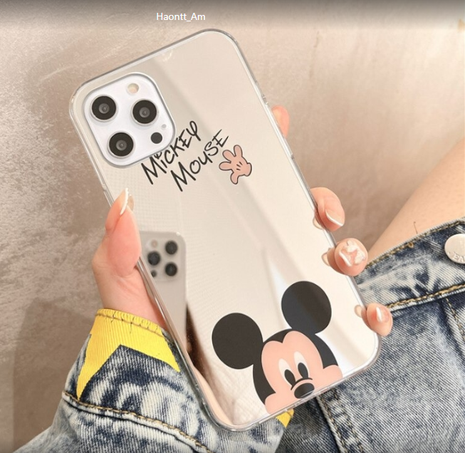 Cute Hello Kitty Micky Minnie Mouse Mirror Phone Luxury TPU Soft Silicone Case for iPhone 6 6S Plus 7 7Plus 8 8Plus X XR XS Max Shell Cover