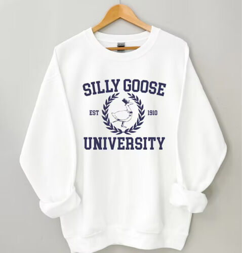 Vintage Silly Goose Shirt, Long Sleeve, Sweatshirt, Hoodie, Unisex Silly Goose University Crewneck Tshirt Funny Gift for Man Woman