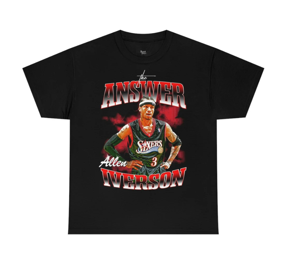 Allen Iverson Slam AI SLAM Cover Shirt, 76ers Shirt Basketball Shirt (Premium Black 3)