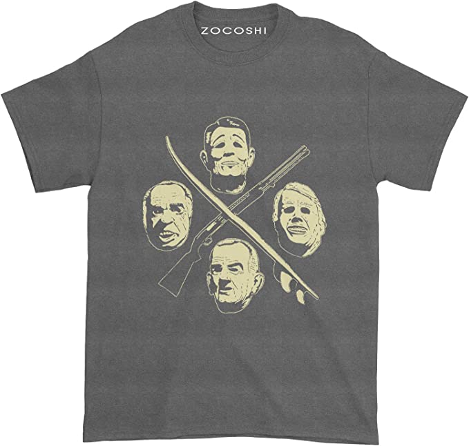 Zocoshi Men’s The Ex-Presidents T-Shirt (XL, Dark Heather)
