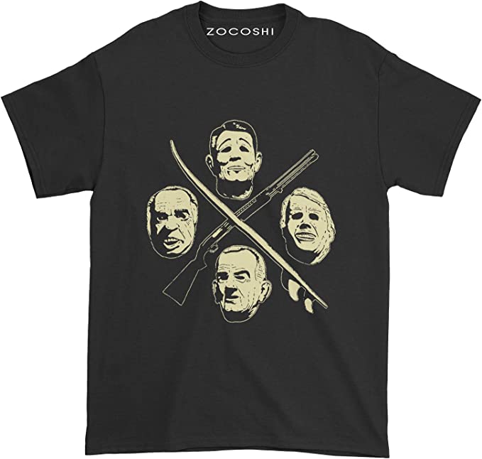 Zocoshi Men’s The Ex-Presidents T-Shirt (XL, Black)
