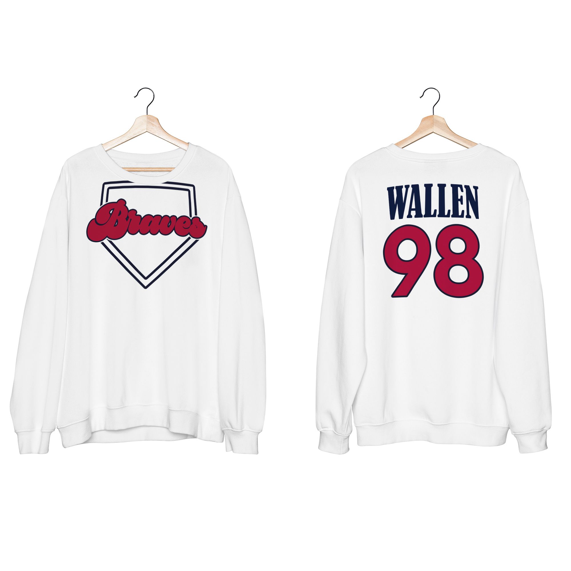 98 Braves Morgan Wallen Shirt, Printed 2 Sides Sweatshirt, 98 Braves Sweatshirt, Mother Sweater, Mom Gift Shirt, Cute Mama T-shirt, Gift For Mother, Mothers Day Gifts, Sweatshirt For Women