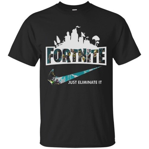 Nuvane Fortnite Just Eliminate It T-Shirt (Black;L)