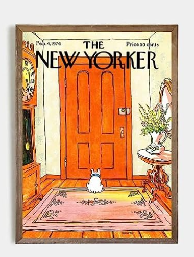 New Yorker Magazine Canvas, New Yorker Cover With A Dog Poster, New Yorker Print, Vintage New Yorker Cover Art For Dog Lovers Wall Art