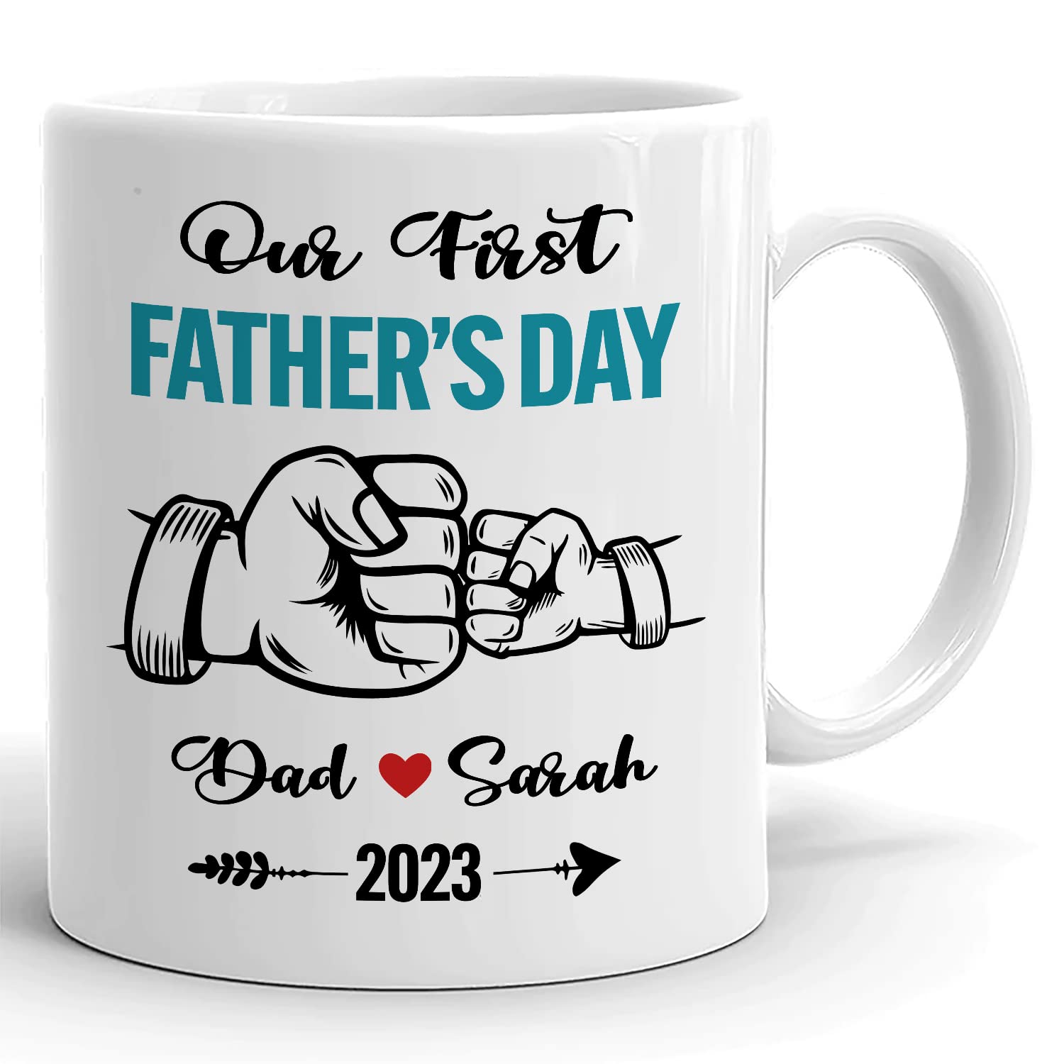 Personalized First Father’s Day Ceramic Coffee Mug, Gift For New Dad, Happy First Father’s Day, Gift For First Daddy, First Father’s Day Gifts, Our First Father’s Day Mug