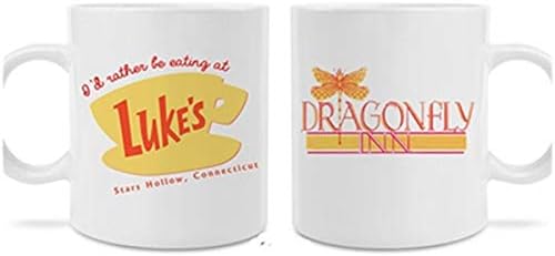 11oz Coffee Cup Ceramic Novelty Gilmore Girls inspired Luke’s Diner and Dragonfly Inn Cup 1pc 11oz Funny Present