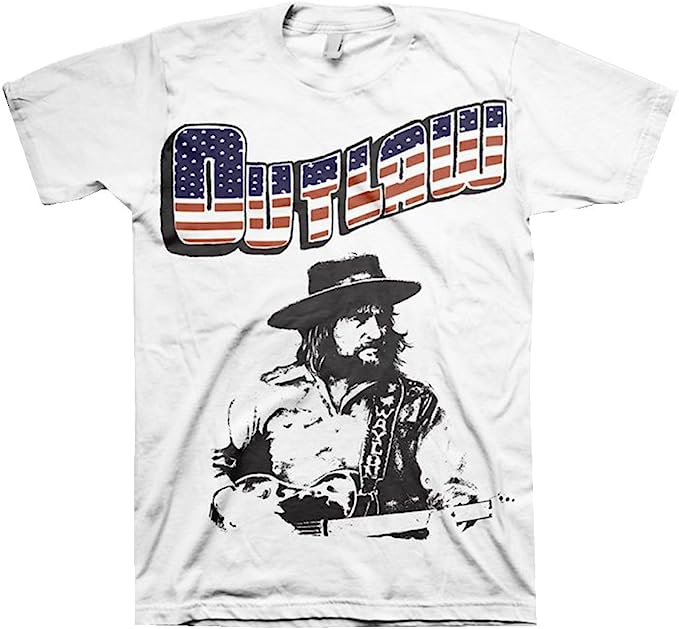 Waylon Jennings Men’s New Outlaw Slim-Fit T-Shirt White