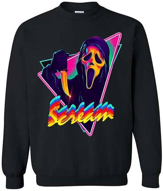 Vintage Scream Halloween Sweatshirt, Scream Movie Sweatshirt, Scream Sweatshirt, Halloween Season Sweatshirt Black