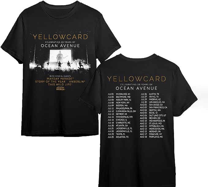 YeIIowcard 2023 Tour T-Shirt, YeIIowcard Tour Merch, YeIIowcard Fan Gifts, YeIIowcard 2023 Tour Merch, YeIIowcard Tour 2023 Poster