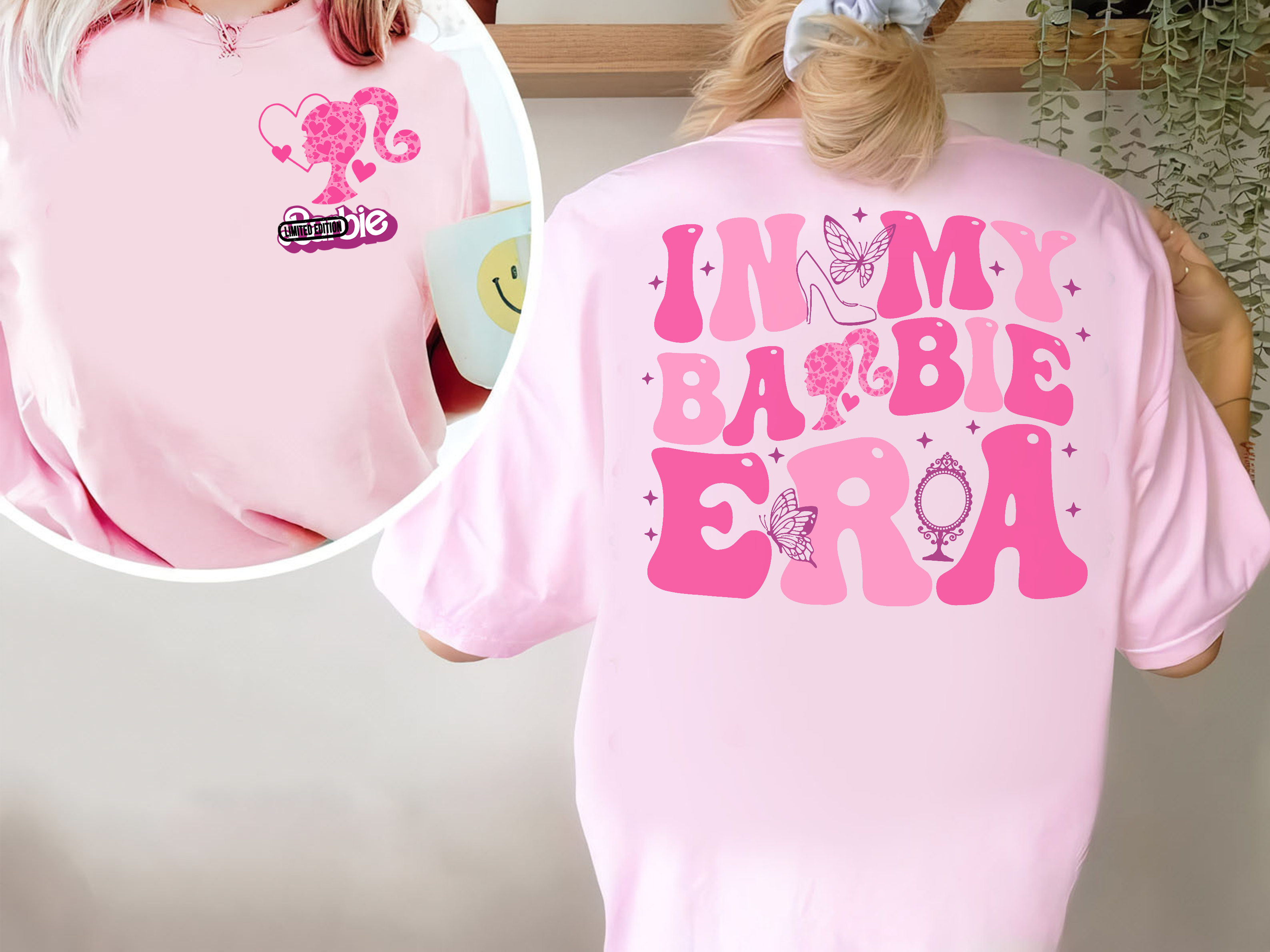 In My Barbie Era (2side) T-Shirt, Doll Baby Girl(2side) T-Shirt, He’s Just Ken (2side) T-Shirt White
