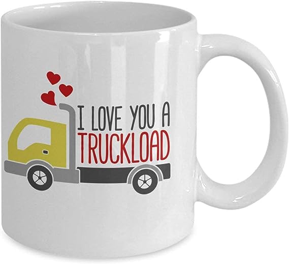 Friend Valentines Valentines Coffee Mug For Him Her Funny I Love You A Truckload YS8NJI