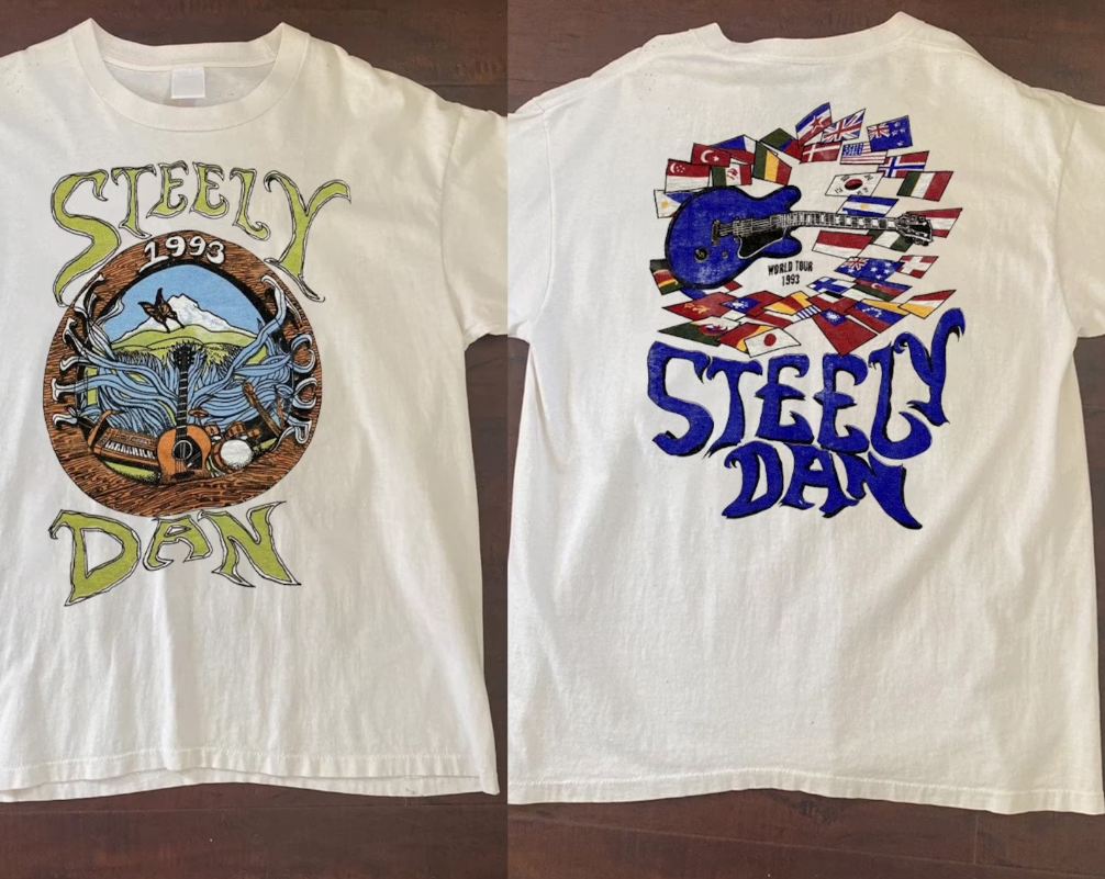 Vintage Steely Dan 1993 World Tour T-Shirt, Steely Dan Tour 93 Shirt, Steely Dan