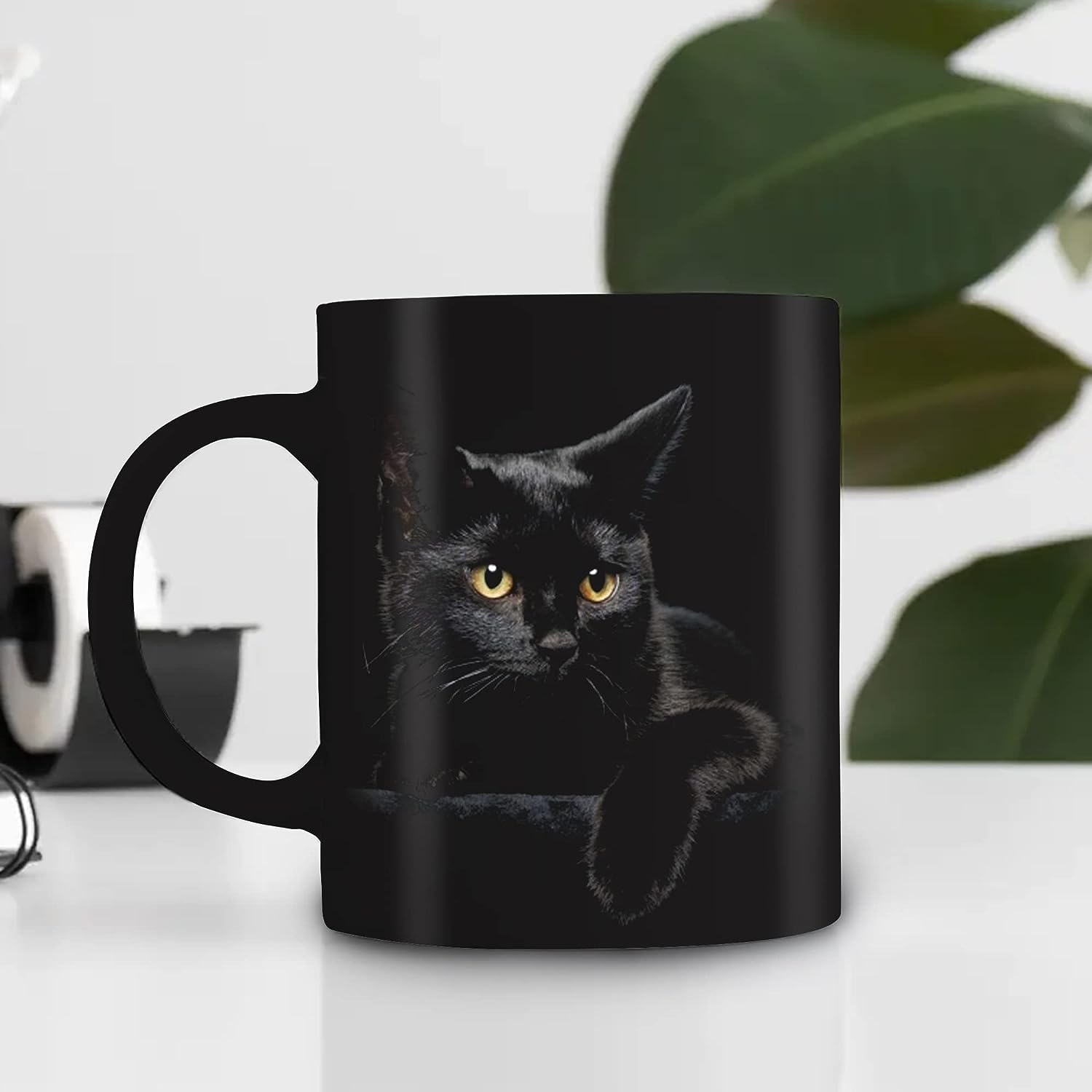 Black Cat – Ceramic Funny Coffee Mug – Perfect Cat Lover Gift – Cute Present – Great Birthday or Valentines Surprise (11oz)