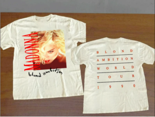 Vintage 1990 Madonna Blond Ambition World Tour Concert 2 Sides T-Shirt