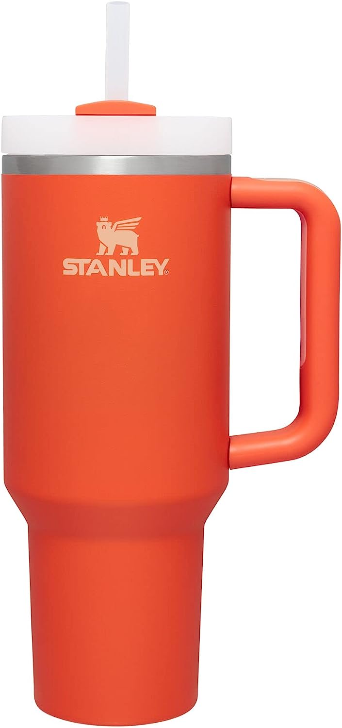 Stanley Quencher H2.0 FlowState Stainless Steel Vacuum Insulated Tumbler with Lid and Straw for Water, Iced Tea or Coffee, Smoothie and More, Tigerlily, 40 oz