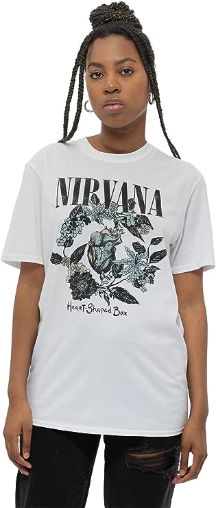 Nirvana T Shirt Heart Shape Box Band Logo Official Mens White