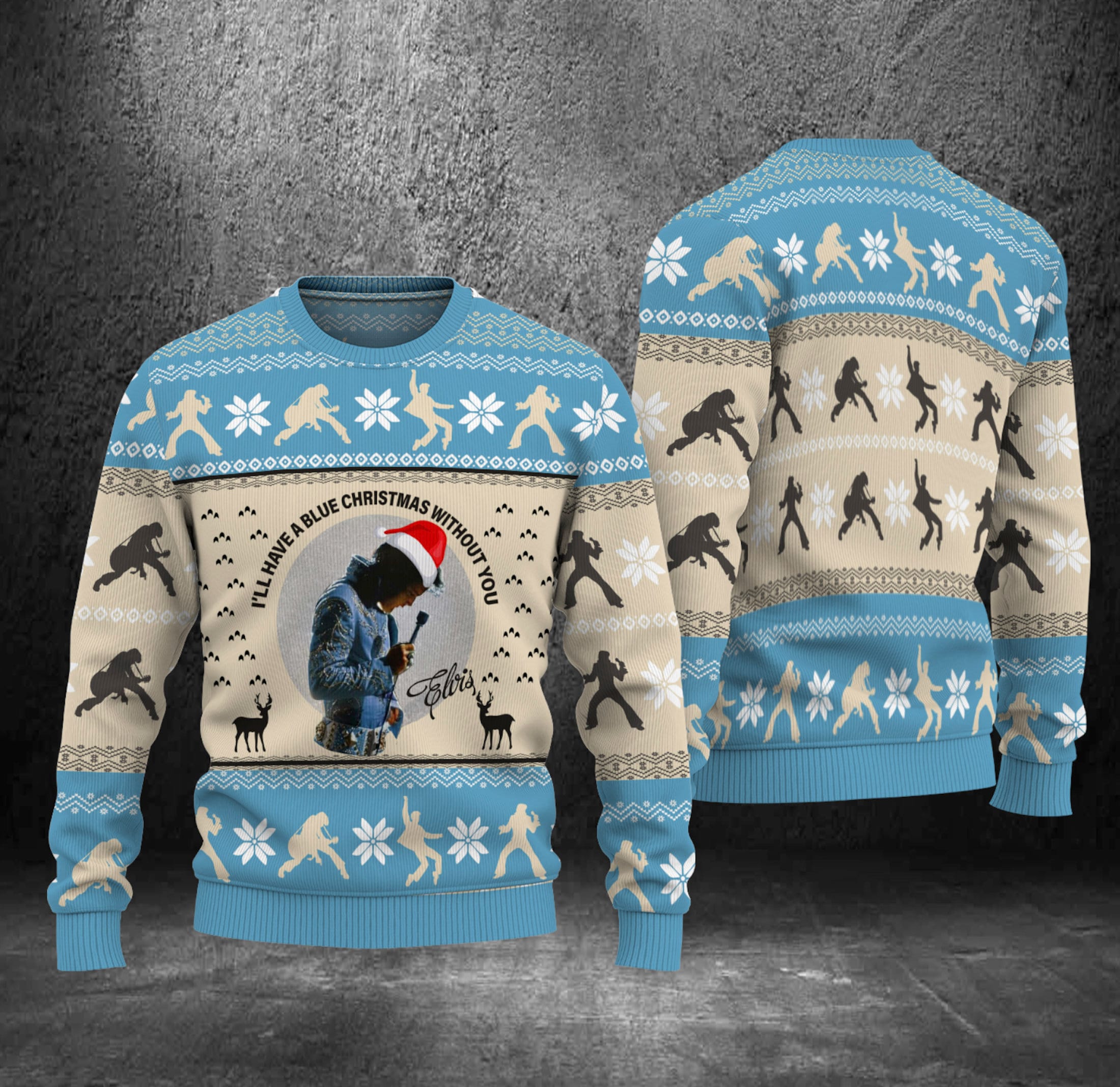 Elvis Presley I’ll Have A Blue Christmas Without You 2022 Ugly Sweater