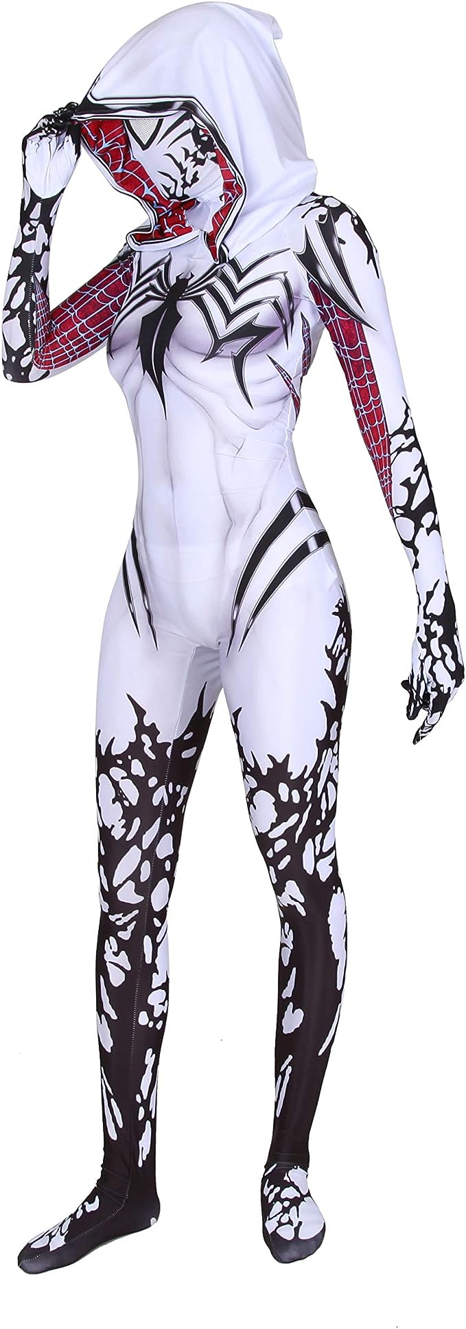 Gwen Stacy Cosplay Costume Into The Spider Verse Gwenom Spandex Fabric Halloween Superhero Bodysuit