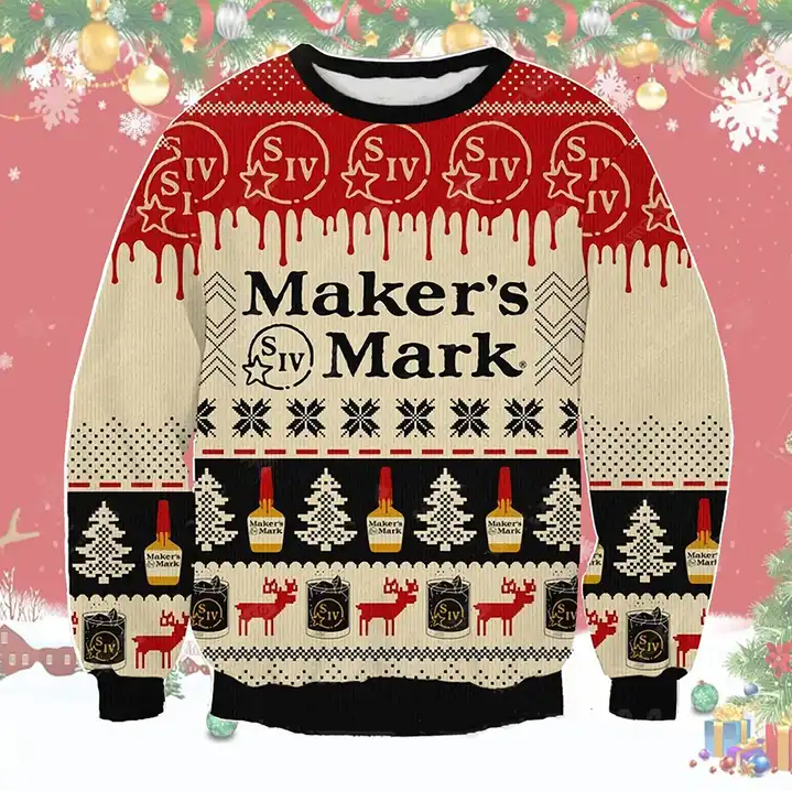 Maker’s Mark Kentucky Bourbon Whisky Ugly Christmas Sweater