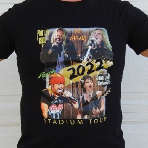The Stadium Tour 2022 Shirt Music Concert T-Shirt Def Leppard Motley  Crue Poison Joan Jett & The Blackhearts Shirt