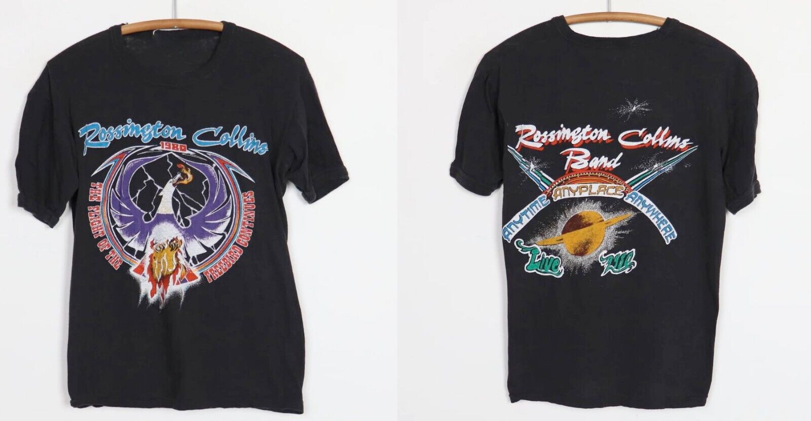 Vintage 1980 Rossington Collins Band Concert-Double Side-shirt,Reprint Shirt