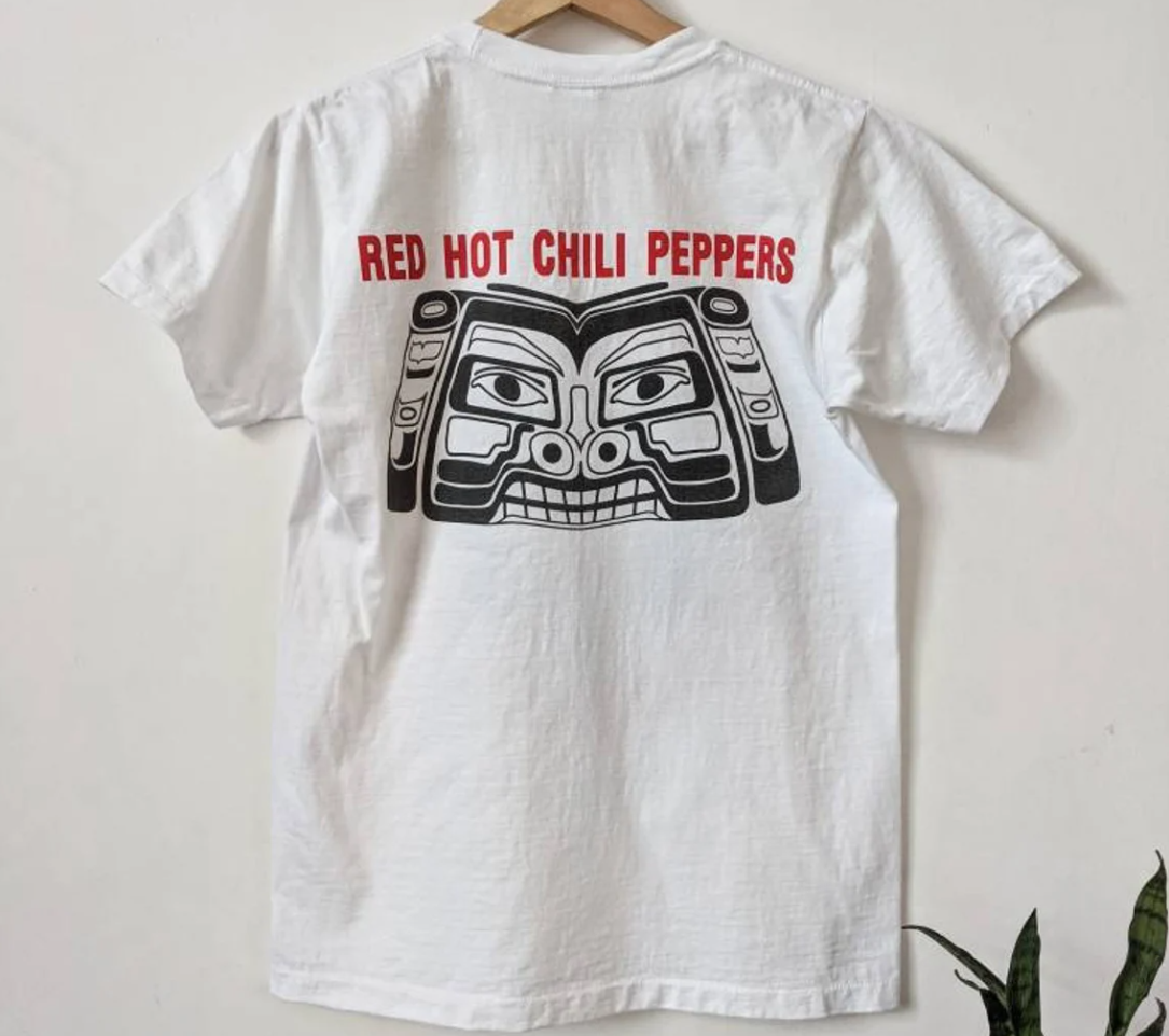 Vintage Red Hot Chili Peppers 1998 Merch T-shirt Double Side Single Stitch Aztec