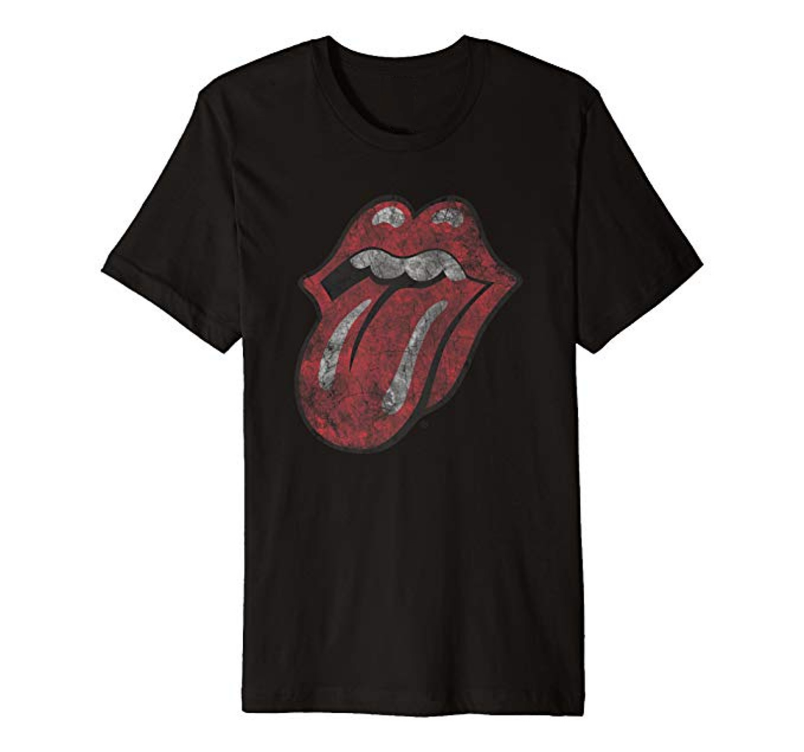 Rolling Stones Distressed Tongue Adult Fitted T-Shirt