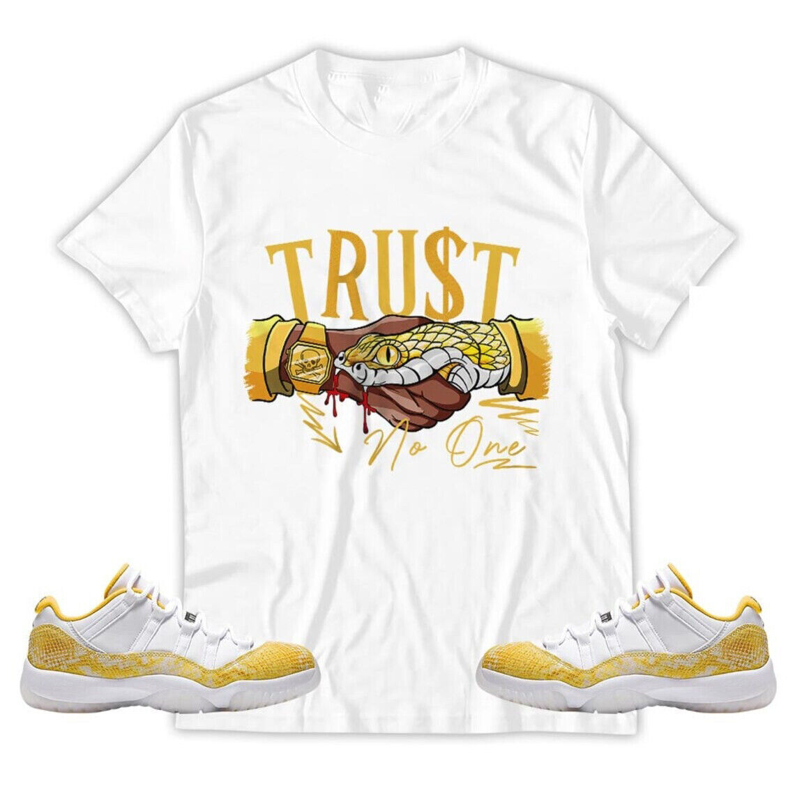 Yellow Python 11’s Unisex T-shirt,Trust None-Jordan 11 Shirt
