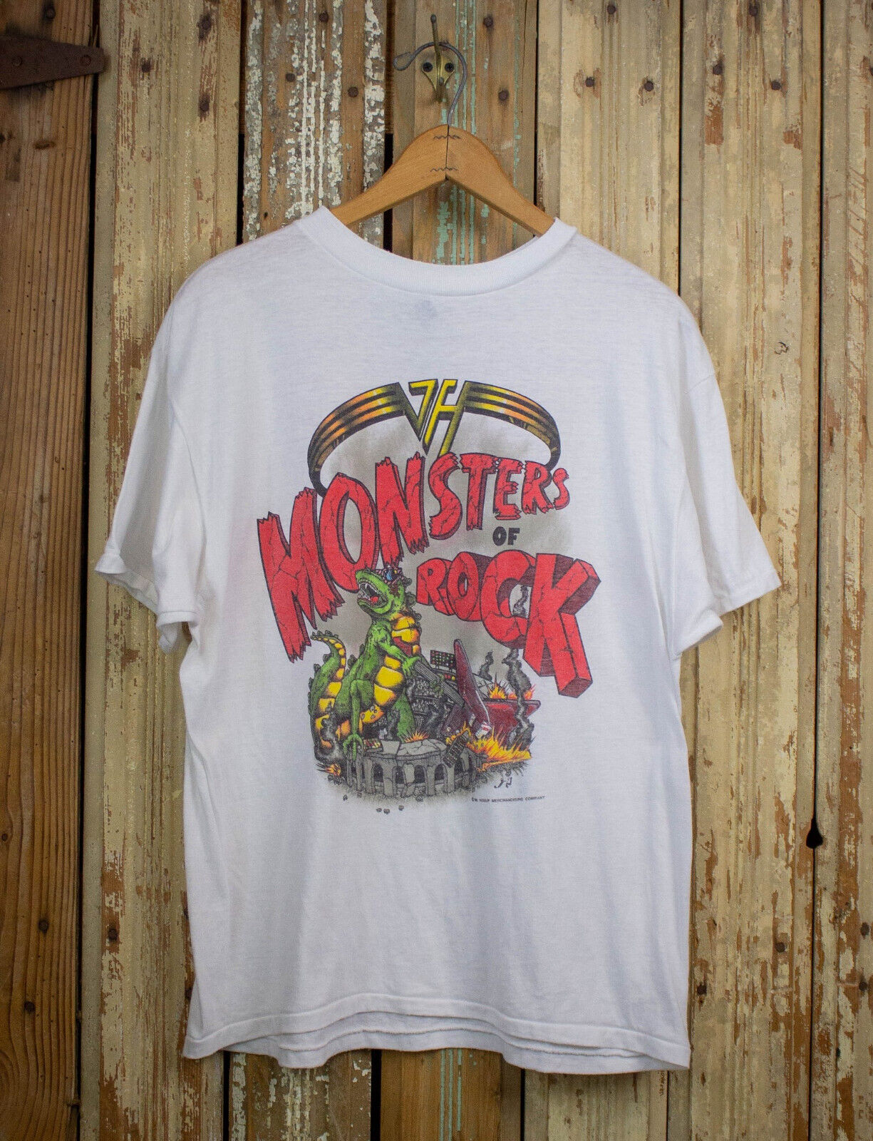 Vintage Van Halen Monsters of Rock Tour Concert T Shirt 1988 White