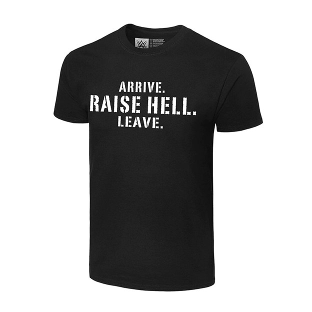 Black Stone Cold Steve Austin Retro Arrive. Raise Hell. Leave. T-Shirt