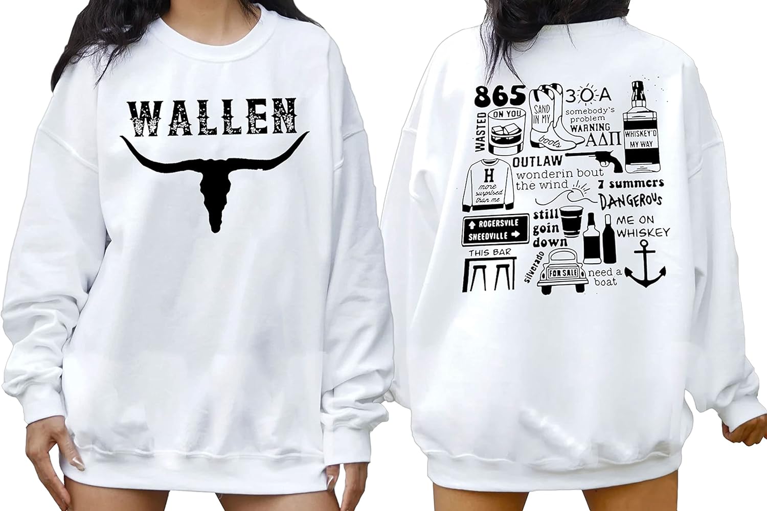 Wallen (Print Back and Front) Shirt Longsleeve Sweatshirt Hoodie…