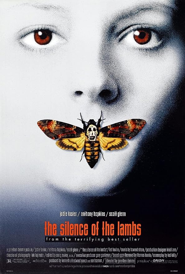THE SILENCE OF THE LAMBS Movie Poster RARE Hannibal Lecter Anthony Hopkins 24×36 inch