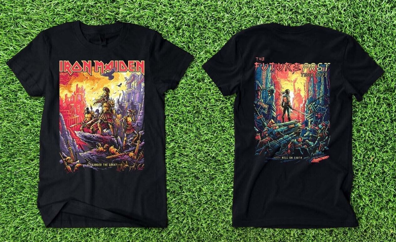 Iron Maiden Alexander The Great Hell On Earth The Future Past 2023 Tour shirt