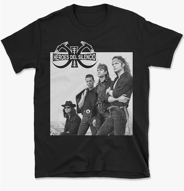 Heroes Del Silencio Rock en Español Spanish Rock Vintage Replica T-Shirt Black