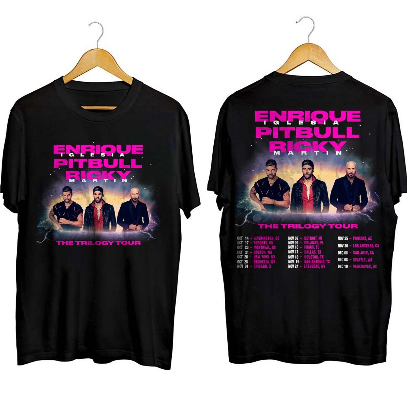 Enrique Iglesias X Pitbull X Ricky Martin The Trilogy Tour 2023 T-Shirt Gift Fan