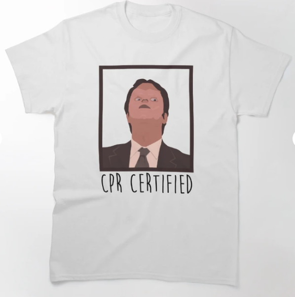 TEEWORLD CPR Certified – Dwight Dummy Face G500 5.3 oz. T-Shirt Black