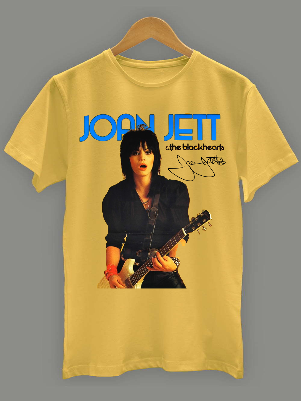 Rare Joan Jett & The Blackhearts Short Sleeve Yellow All Size T-Shirt TMD353