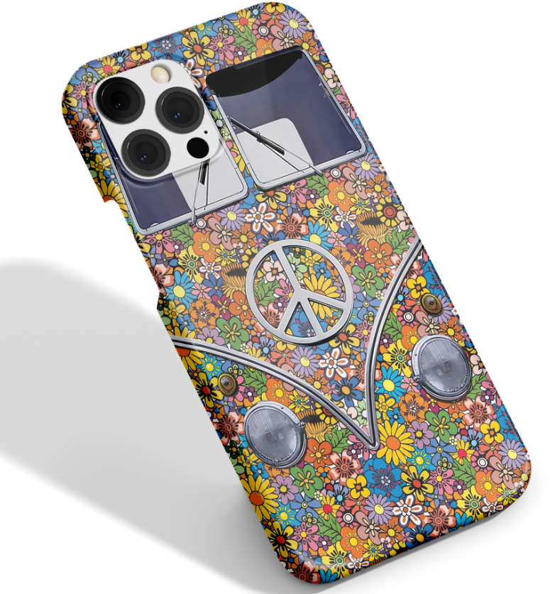 Daisy Camping Van Floral Hippie Phone Case, Hippie Phone Cover Compatible With All Iphone 13 Promax 13 Pro 12 Promax 12 Mini 11 Pro Xs Xs Iphone 9 8 7.