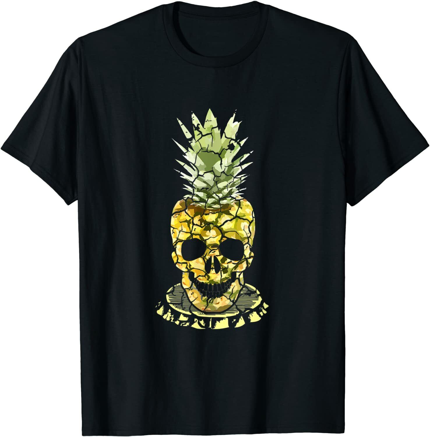 Pineapple Skull Aloha Beaches Hawaiian Goth Skater Punk T-Shirt Unisex