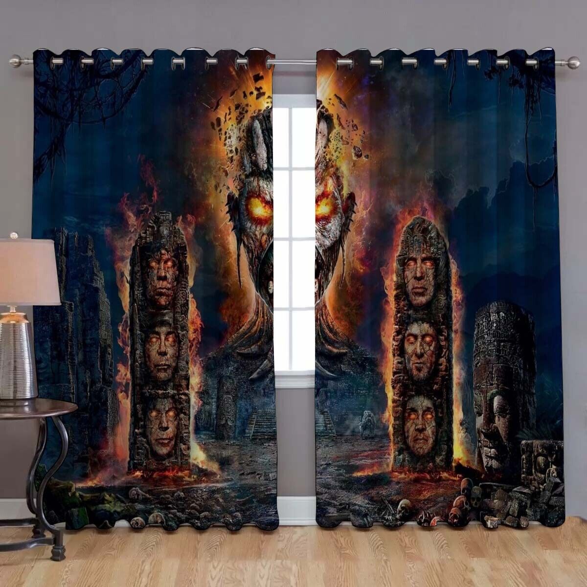 Gift Idea For Fans, IRON MAIDEN The Book Of Souls ver2 Printed Window Curtains