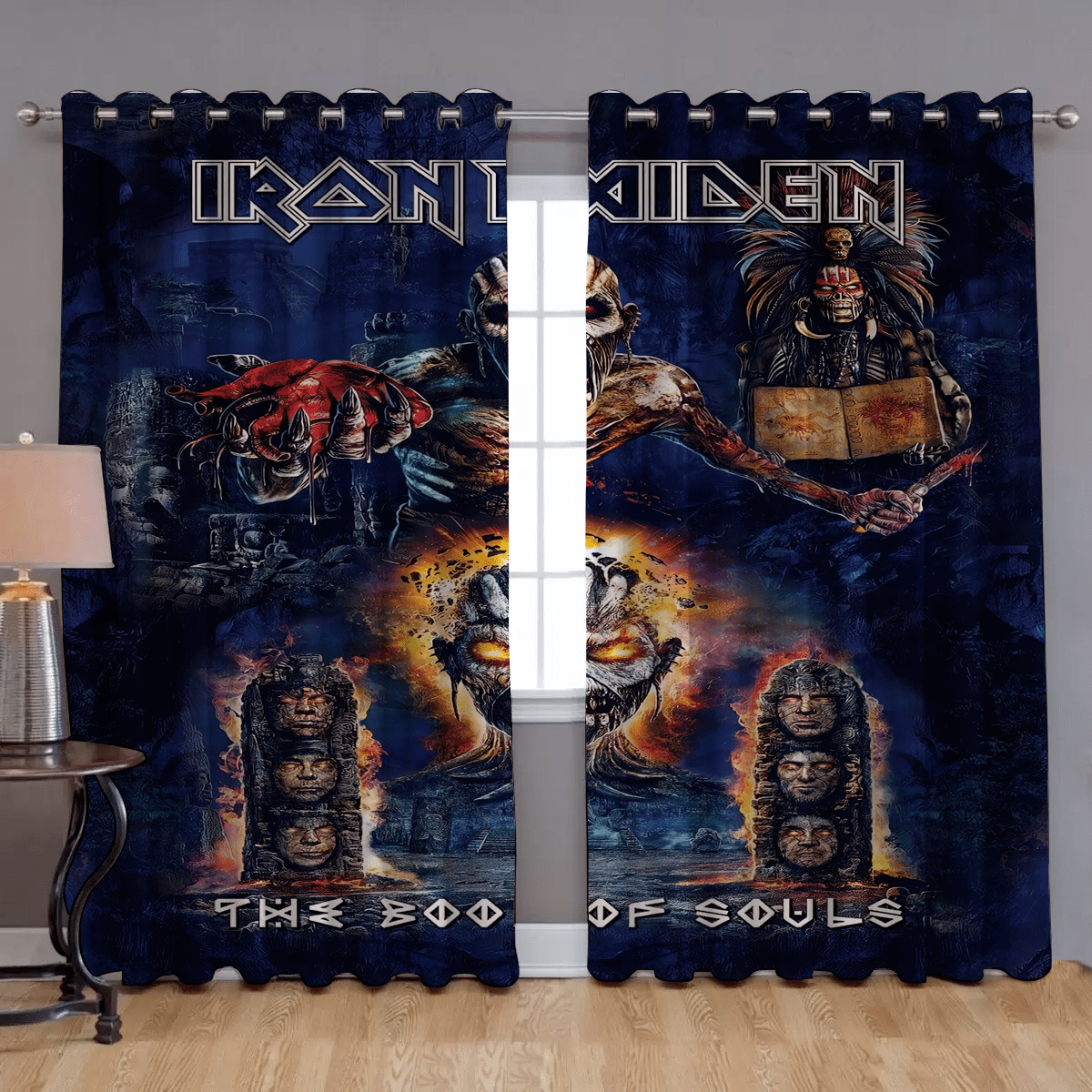 Gift Idea For Fans, IRON MAIDEN The Book Of Souls Printed Window Curtains