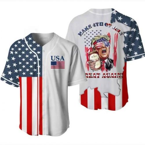 Funny Light Beer Trump MAGA 2024 Coors Banquet Busch Michelob Ultra Logo American Flag Trump Make 4th of July Great Again Baseball Jersey, Freedom USA Hot Summer Jersey for Women and Men Liquid Beer Lover Gift Fast Shipping Sport Casual Drinking Shirt V2