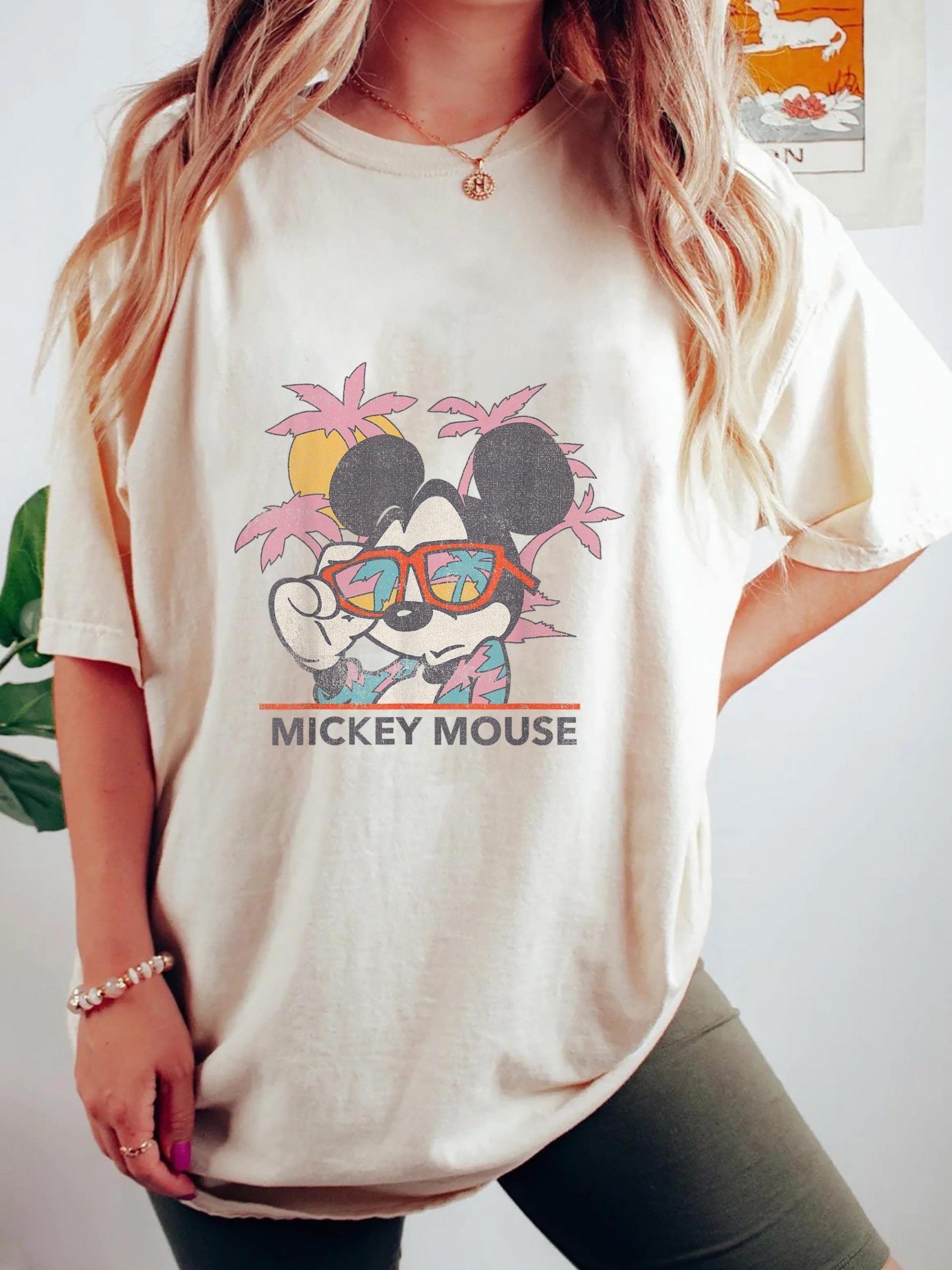 Cartoon Mouse And Friends Tropical Portrait T-Shirt